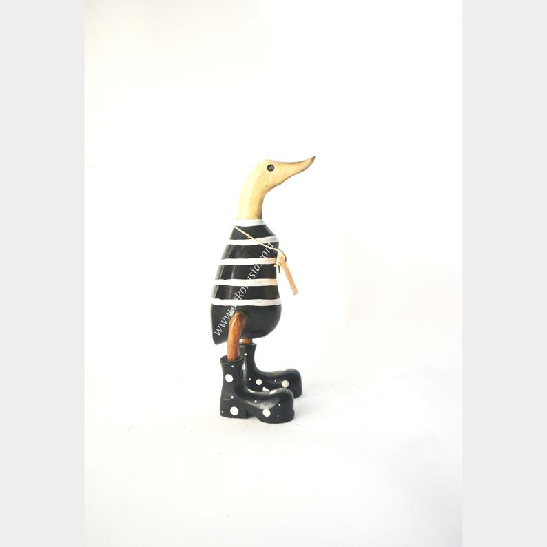 Stripe Black bamboo duck, duck craft, duck decoration, bamboo craft, bali bamboo duck, duck handmade | Free Shipping